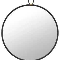 Kirklands Home Round Metal Mirror with Ring Black Online