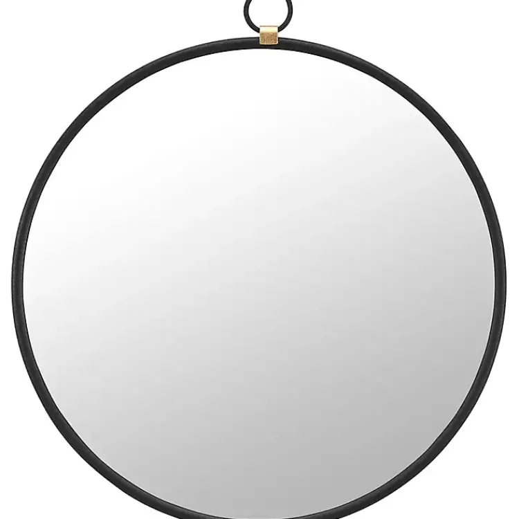Kirklands Home Round Metal Mirror with Ring Black Online