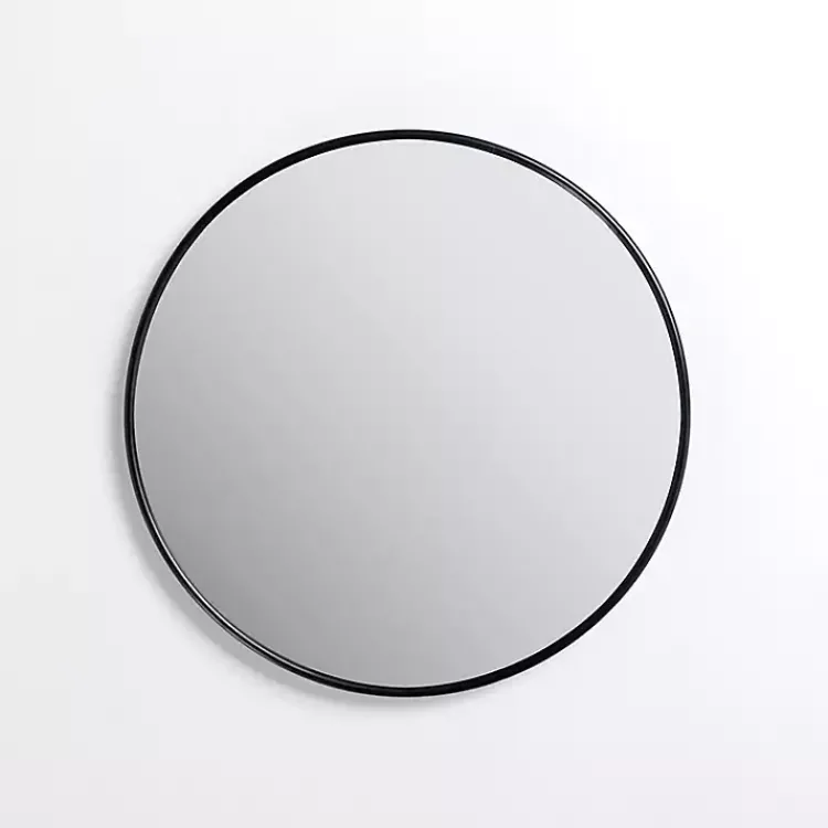 Kirklands Home Round Black Nouveau Linear Wall Mirror, 20 in. Online
