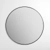 Kirklands Home Round Black Nouveau Linear Wall Mirror, 38 in. New