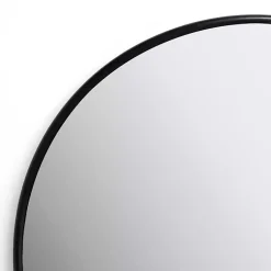Kirklands Home Round Black Nouveau Linear Wall Mirror, 38 in. New