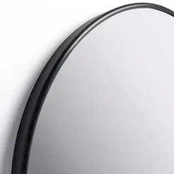 Kirklands Home Round Black Nouveau Linear Wall Mirror, 38 in. New