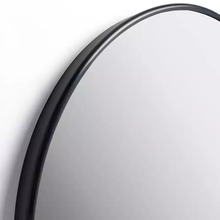 Kirklands Home Round Black Nouveau Linear Wall Mirror, 38 in. New