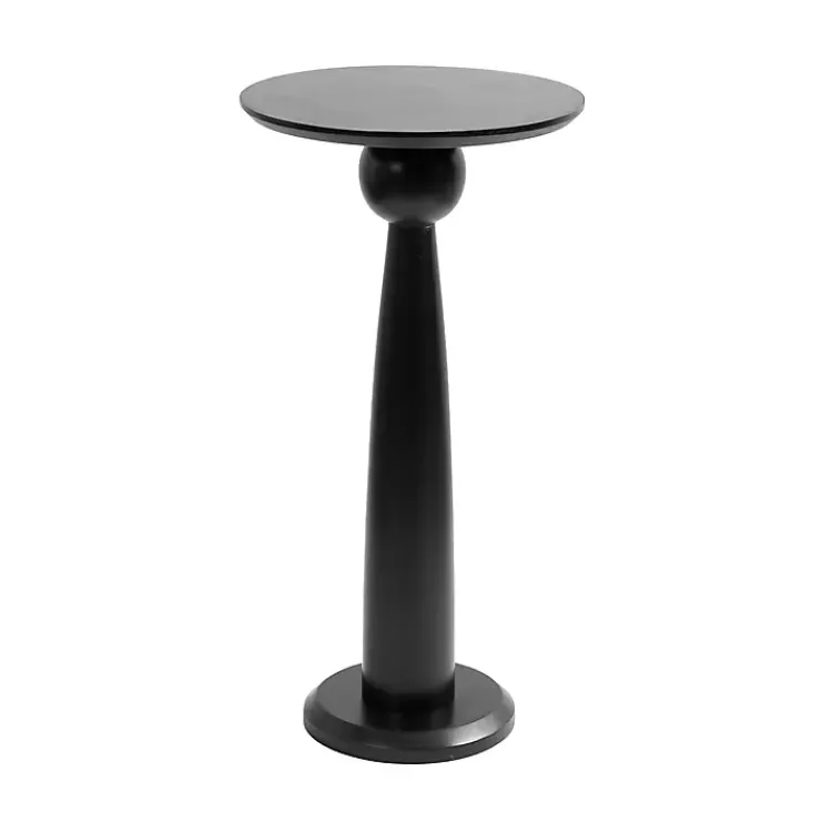 Kirklands Home Round Wood Jess Accent Table Black Best