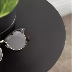 Kirklands Home Round Wood Jess Accent Table Black Best