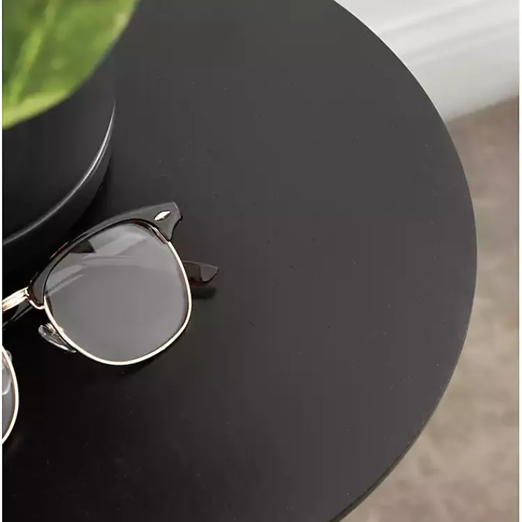 Kirklands Home Round Wood Jess Accent Table Black Best