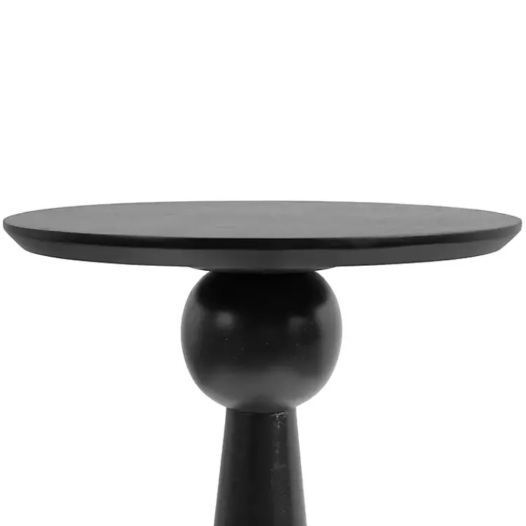 Kirklands Home Round Wood Jess Accent Table Black Best