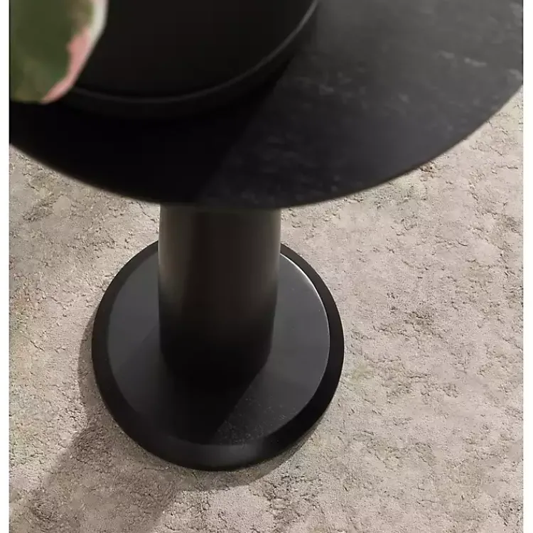 Kirklands Home Round Wood Jess Accent Table Black Best