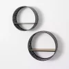 Kirklands Home Round Boho Black Metal Wall Shelves, Set of 2 Sale