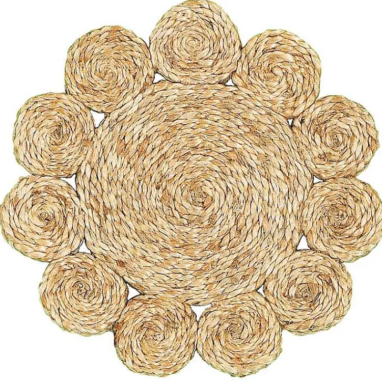 Kirklands Home Round Braided Natural Jute Placemats, Set of 2 Tan