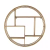 Kirklands Home Round Bronze Metal and Tiered Wood Wall Shelf Discount