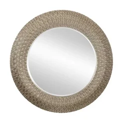 Kirklands Home Round Bronze Woven Texture Wall Mirror Best