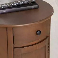 Kirklands Home Round Beckly Accent Table Brown Best
