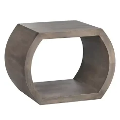 Kirklands Home Round Open Side Table Brown Hot
