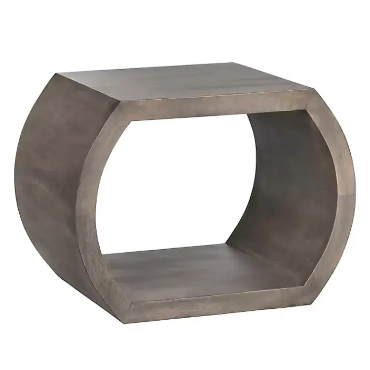 Kirklands Home Round Open Side Table Brown Hot