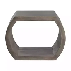 Kirklands Home Round Open Side Table Brown Hot