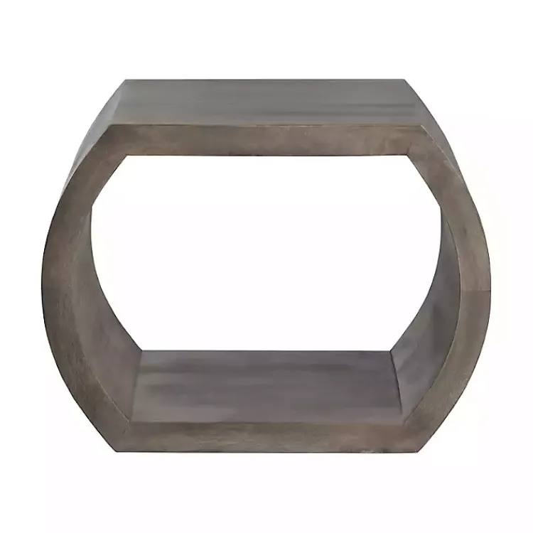 Kirklands Home Round Open Side Table Brown Hot