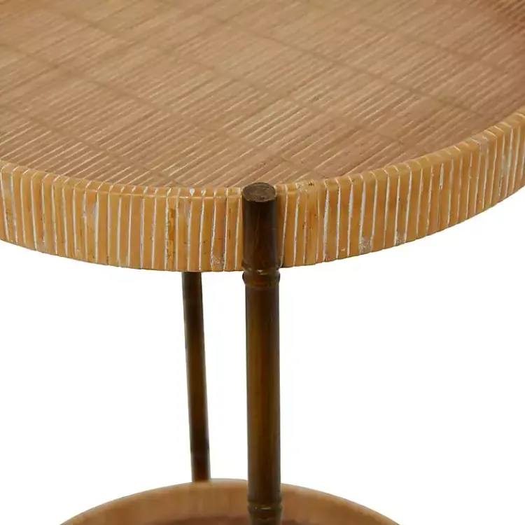 Kirklands Home Round Rattan 2-Tier Side Table Brown Online