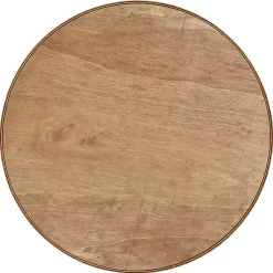 Kirklands Home Round Wood Coffee Bar Tray Brown Outlet
