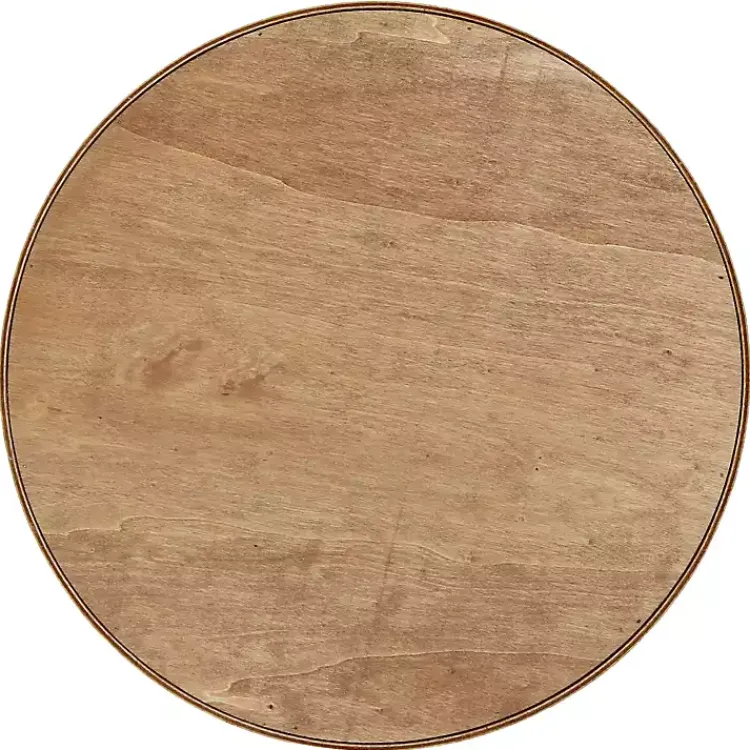 Kirklands Home Round Wood Coffee Bar Tray Brown Outlet