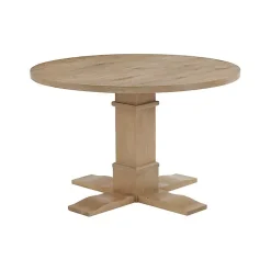 Kirklands Home Round Brown Wood Pedestal Base Dining Table Clearance
