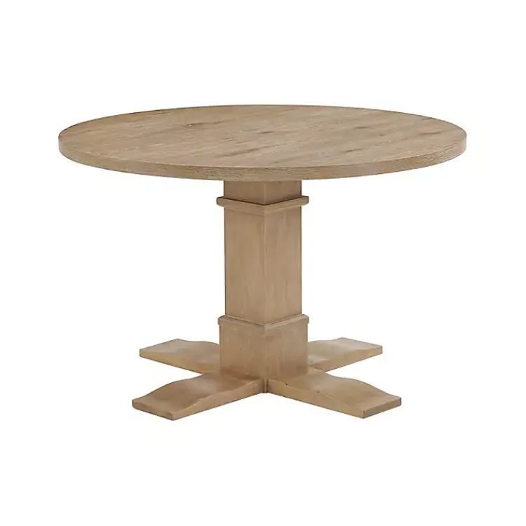 Kirklands Home Round Brown Wood Pedestal Base Dining Table Clearance