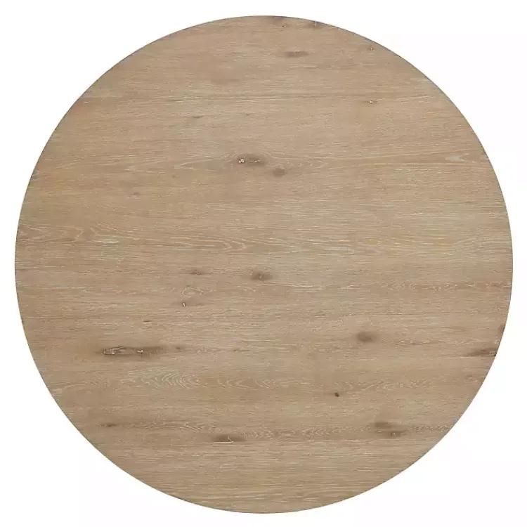 Kirklands Home Round Brown Wood Pedestal Base Dining Table Clearance