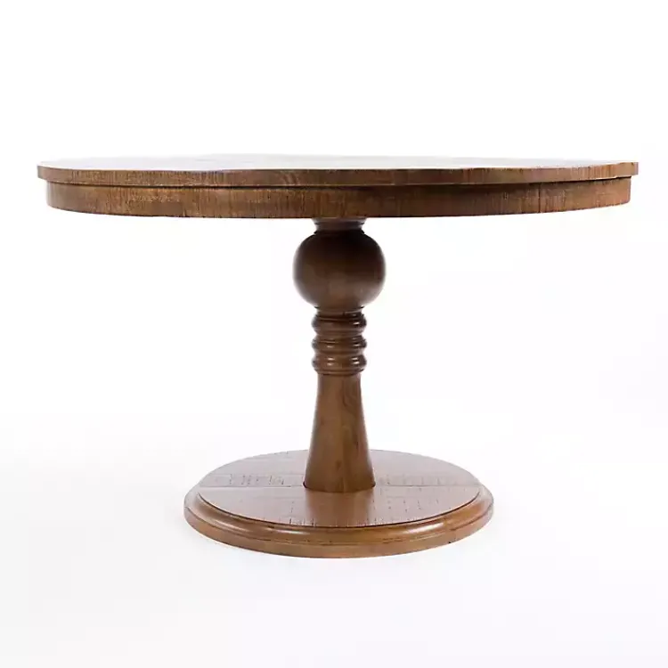 Kirklands Home Round Wood Pedestal Dining Table Brown Online