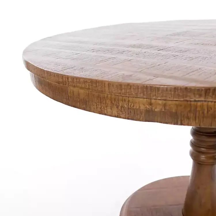 Kirklands Home Round Wood Pedestal Dining Table Brown Online
