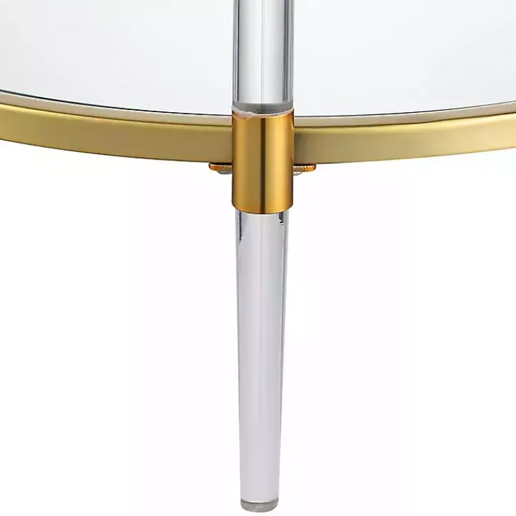 Kirklands Home Round Acrylic and Glass Coffee Table Clear Outlet
