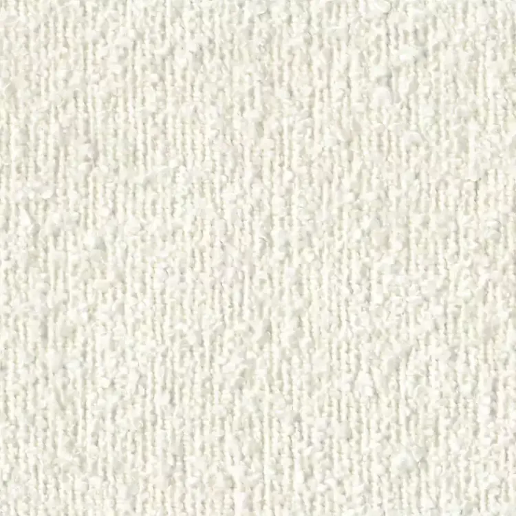 Kirklands Home Round Cream Boucle Storage Ottoman Ivory