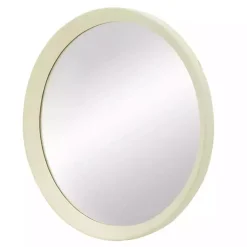 Kirklands Home Round Cream Mango Wood Wall Mirror Best