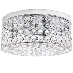 Kirklands Home Round Crystal Flush Mount Ceiling Light Clear