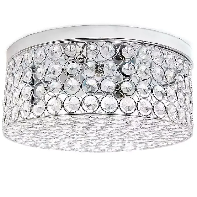 Kirklands Home Round Crystal Flush Mount Ceiling Light Clear