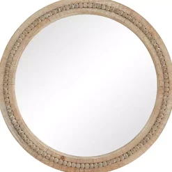 Kirklands Home Round Distressed Beaded Wall Mirror, 28 in. Online