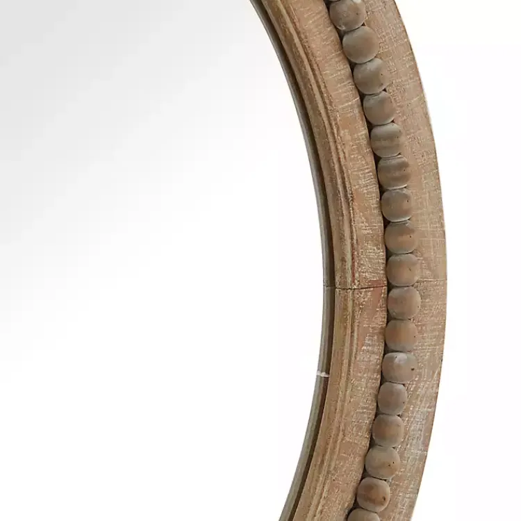 Kirklands Home Round Distressed Beaded Wall Mirror, 28 in. Online