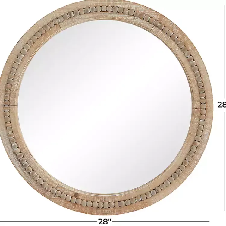 Kirklands Home Round Distressed Beaded Wall Mirror, 28 in. Online