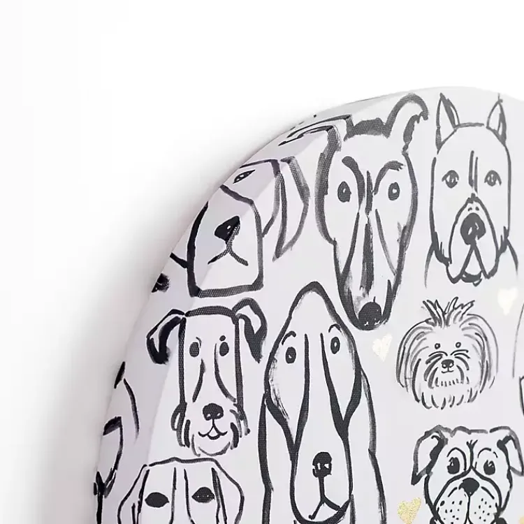 Kirklands Home Round Dog Doodle Canvas Art Print Clearance