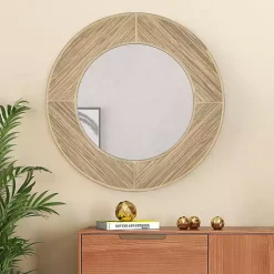 Kirklands Home Round Elyas Natural Rattan Wall Mirror Sale
