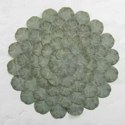 Kirklands Home Round Eucalyptus Leaves Placemat Green Sale