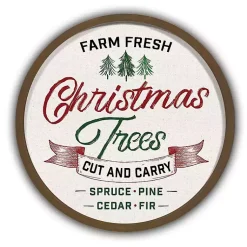 Christmas Art & Wall Decor>Kirklands Home Round Farm Fresh Christmas Tree Wall Plaque