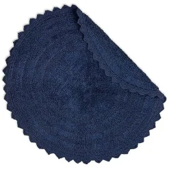 Kirklands Home Round French Crochet Bath Mat, 28 in. Blue New