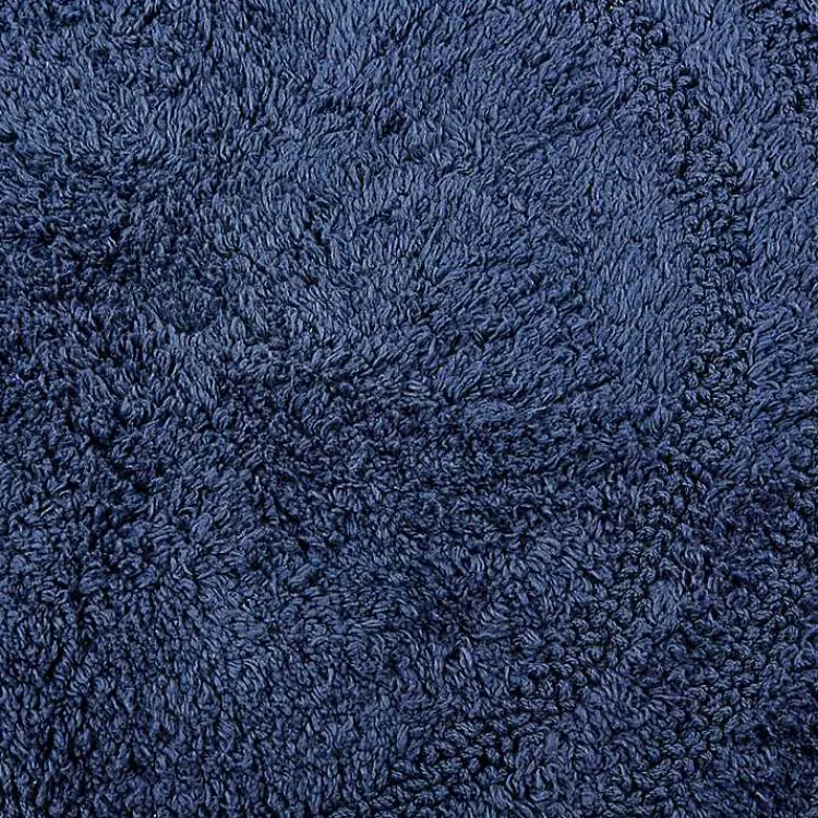 Kirklands Home Round French Crochet Bath Mat, 28 in. Blue New