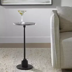 Kirklands Home Round Geller Marble Accent Table Black Hot