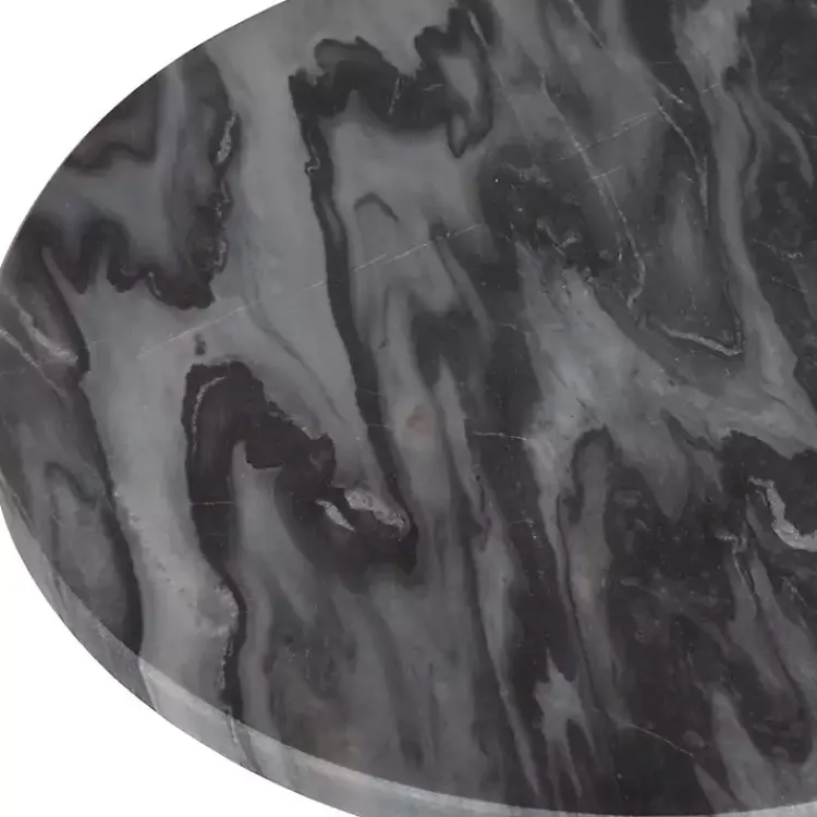 Kirklands Home Round Geller Marble Accent Table Black Hot