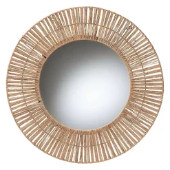 Kirklands Home Round Geona Metal and Seagrass Wall Mirror Best
