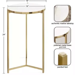 Kirklands Home Round Aguilar Accent Table Gold Outlet