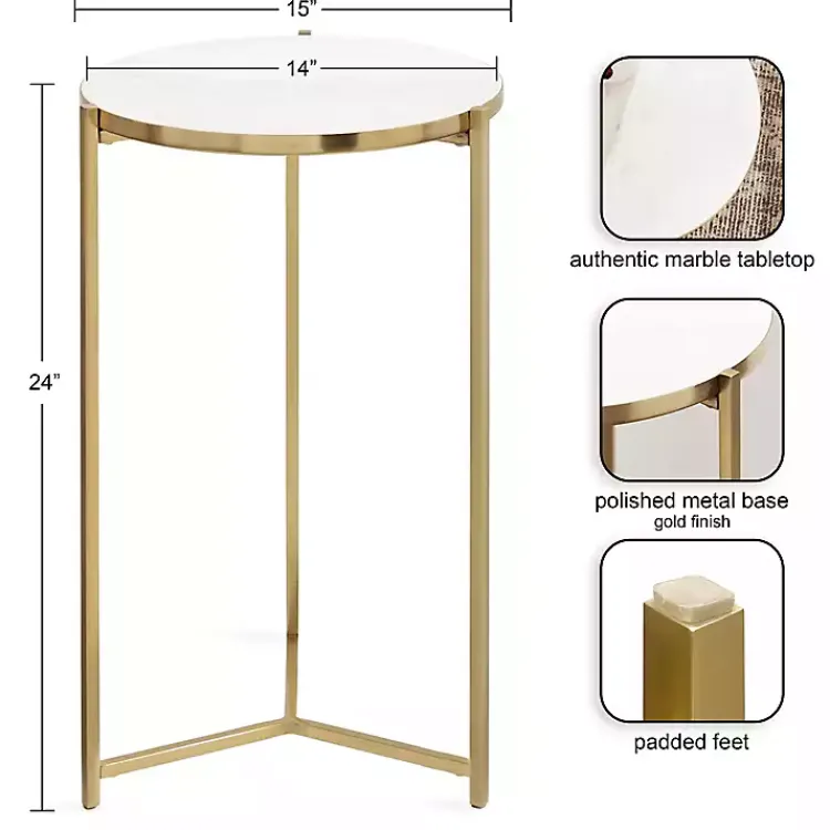 Kirklands Home Round Aguilar Accent Table Gold Outlet