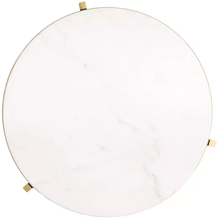 Kirklands Home Round Aguilar Accent Table Gold Outlet
