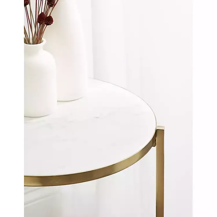 Kirklands Home Round Aguilar Accent Table Gold Outlet